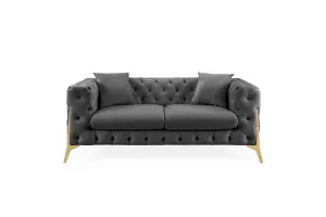 Jaguar 2 Seater Sofa Chesterfield Design Velvet Fabric