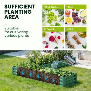 Dark Green L-Shaped Galvanized Steel Garden Flower Bed Metal Raised Planter Box Outdoor Raised Garden Bed Kit L 207 cm x W 277 cm