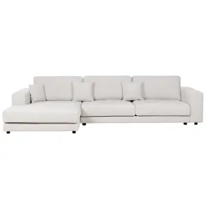 Corner Sofa LOFOTEN Off-White Fabric Right Hand