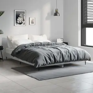 Berkfield Bed Frame Concrete Grey 140x190 cm Engineered Wood