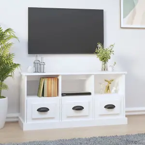 Berkfield TV Cabinet White 100x35x50 cm Engineered Wood