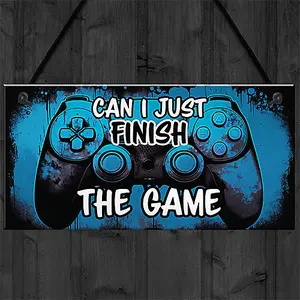 Red Ocean Funny Gamer Gift - Novelty Hanging Gaming Sign For Boys Bedroom, Man Cave, Gaming Room