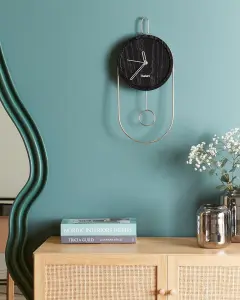 Beliani Retro Wall Clock SIERRE Black