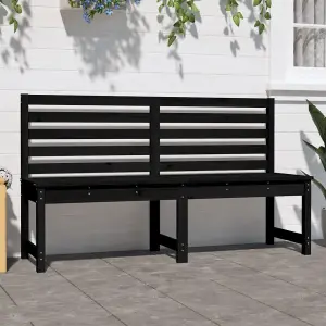 Berkfield Garden Bench Black 157.5 cm Solid Wood Pine