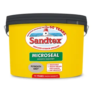 Sandtex Ultra smooth Plymouth grey Masonry paint, 10L