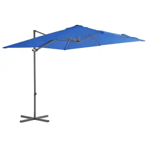 Berkfield Cantilever Umbrella with Steel Pole Azure Blue 250x250 cm