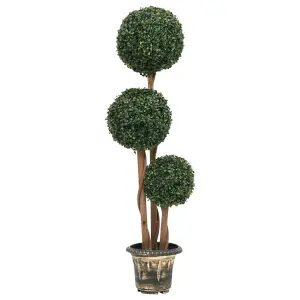 Artificial Boxwood Plant with Pot Ball Shaped Green 119 cm