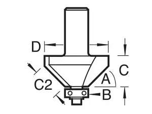 Trend 46/37 x 1/4 TCT Bearing Guided Chamfer 45 Degree 31.8 x 12mm