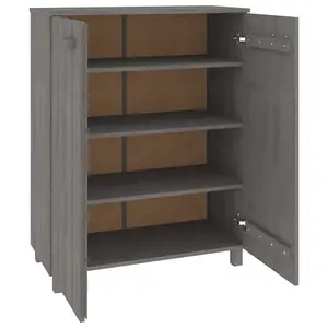 Shoe Cabinet HAMAR Light Grey 85x40x108 cm Solid Wood Pine