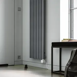 Terma 230V 0.8kW Salt n Pepper Smart Vertical Oil-filled radiator