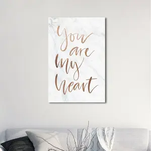 You Are My Heart Rose Gold - Wrapped Canvas Print 152cm H x 102cm W x 5cm D