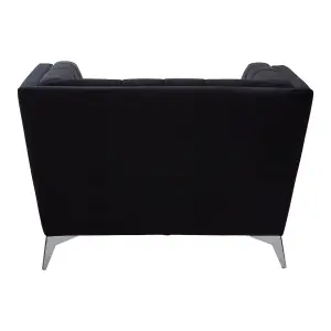 Interiors by Premier Black Velvet Chair, Comfortable Velvet Desk Chair, Backrest Velvet Armchair, Cozy Armchair