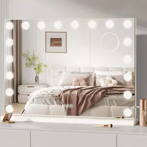 Hollywood Vanity Mirror with Lights, 80×60 cm Large Makeup Mirror with 18 Dimmable LED Bulbs