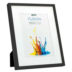 Kenro Fusion Series Black Metal Photo Frame A3 / 42x29.7cm with Picture Mat for Photo A4 / 21x29.7cm - FNC2130B