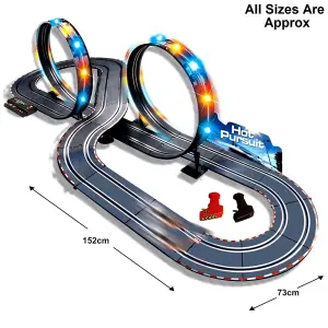 Large Remote Control Light Up Slot Car Racing Track Set Childrens Toy Game JJ83