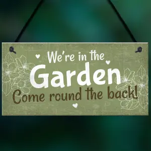 Red Ocean Were In The Garden Front Door Plaque Summer House Sign Garden Shed Mum Nan Friend Gifts