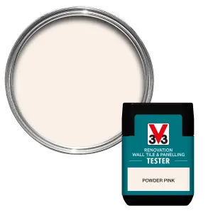 V33 Renovation Powder Pink Satinwood Wall tile & panelling paint, 75ml Tester pot