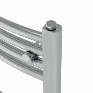 Rinse Bathrooms Electric Heated Towel Rail Curved Chrome Thermostatic Bathroom Towel Radiator with Timer - 1000x400mm