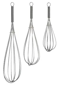 Essentials by Premier Set of 3 Karim Chrome Finish Whisks