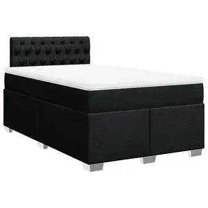 Berkfield Box Spring Bed with Mattress Black 120x200 cm Fabric