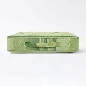 Homescapes Morocco Striped Cotton Floor Cushion Green