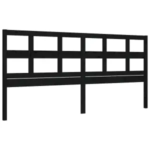 Berkfield Bed Frame with Headboard Black 200x200 cm Solid Wood