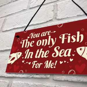 Red Ocean Funny Valentines Annniversary Gift Plaque For Husband Wife Boyfriend Girlfriend Romantic Gift Keepsake