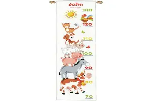 H/CHART FARM ANIMALS - Counted Cross Stitch Kit: Height Chart: Farm Animals - Vervaco