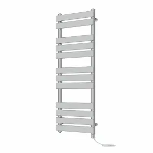 Rinse Bathrooms Electric Flat Panel Heated Towel Rail Chrome Bathroom Ladder Radiator Warmer 1200x500mm 600W