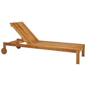 Sun Lounger Wood Light Wood BELLANO