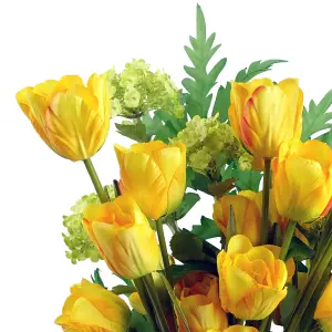 Pack of 6 x 80cm Artificial Tulip Yellow Stem