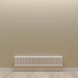 Horizontal White Double Column Radiator (H) 300mm x (W) 1460mm, 3352 BTU.