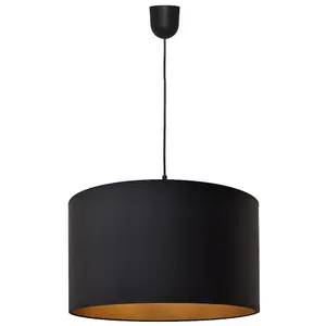 Luminosa Alba Cylindrical Pendant Ceiling Light Black, Gold 45cm