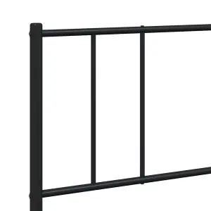 Berkfield Metal Bed Frame with Headboard Black 200x200 cm