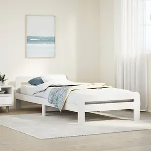 Berkfield Bed Frame without Mattress White 90x190 cm Single Solid Wood Pine