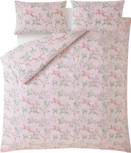 Cath Kidston Painted Unicorn Children Double Duvet Cover Set Pink