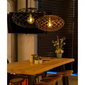 Lucide Wolfram Modern Pendant Light 65cm - 1xE27 - Black