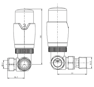 White Corner Thermostatic Radiator Valves