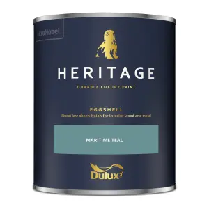 Dulux Trade Heritage Maritime Teal Eggshell Wall paint, 750ml