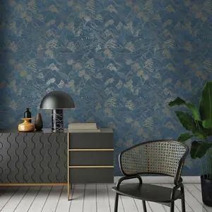 Alchemy Wallpaper Collection Teshio Navy Gold Holden 65880