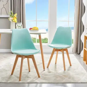 Nero Upholstered Dining Chair (Set of 6) Pale Blue