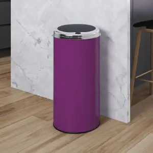 Inmotion 42L Purple Stainless Steel Kitchen Waste Dust Bin