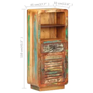 Berkfield Highboard 45x32x110 cm Solid Reclaimed Wood