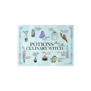 Grindstore Potions For The Culinary Witch Rectangular Chopping Board Blue/Black (One Size)