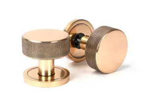 From The Anvil Polished Bronze Brompton Mortice/Rim Knob Set (Plain)