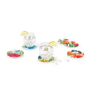 Blooming Round 6 Piece Coaster Set (Set of 6)