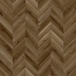 Chevron Wood Effect Vinyl (Dark Oak, 5m x 4m)