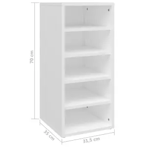 Berkfield Shoe Cabinet White 31.5x35x70 cm Engineered Wood