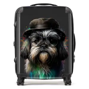 Lhasa Apso Dog Splashart Suitcase - Large