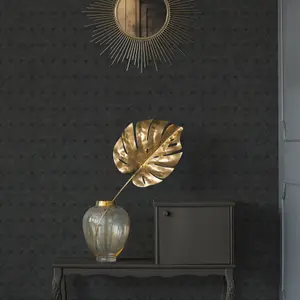 Galerie Havana Black Silver Geometric Weave Textured Wallpaper